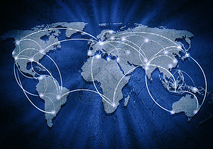 全球互动世界连接线的背景图像图片