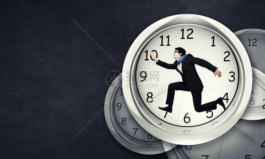时间的与趣的商人跑得匆忙
