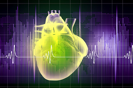 人类的心跳心脏图的虚拟图像图片