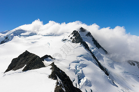 雪山峰山景雪,蓝天清澈图片