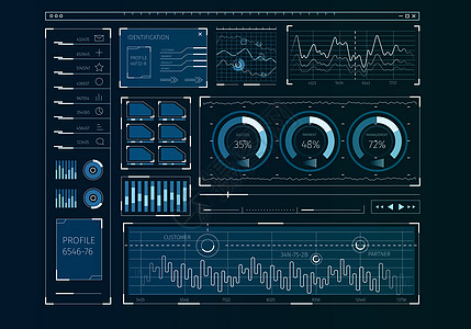 人类用户业务信息图图标的未来主义用户界图片