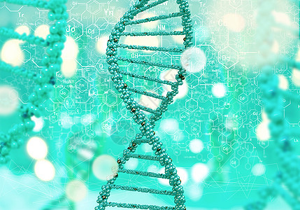 DNA分子数字绿色DNA分子的生物化学图片