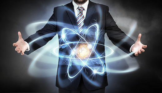 手中的原子分子商人原子分子的近距离观察图片