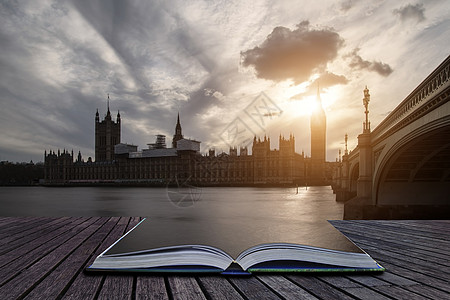 大本伦敦威斯敏斯特议会大厦的景观形象图片