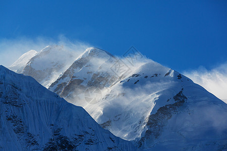 风景优美的山景,坎陈琼加地区,喜马拉雅山,尼泊尔图片