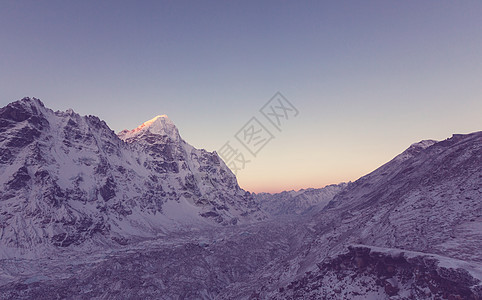 风景优美的山景,坎陈琼加地区,喜马拉雅山,尼泊尔图片