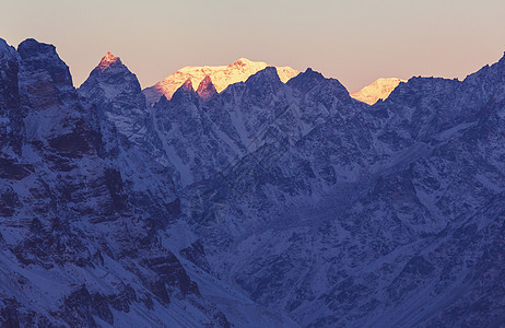 风景优美的山景,坎陈琼加地区,喜马拉雅山,尼泊尔图片