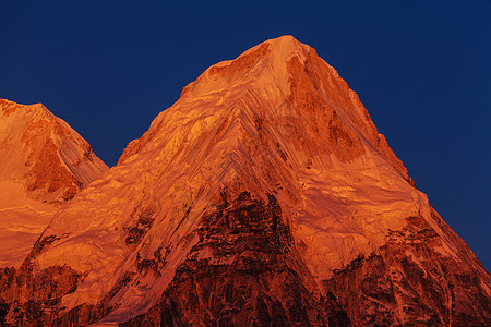 风景优美的山景,坎陈琼加地区,喜马拉雅山,尼泊尔图片