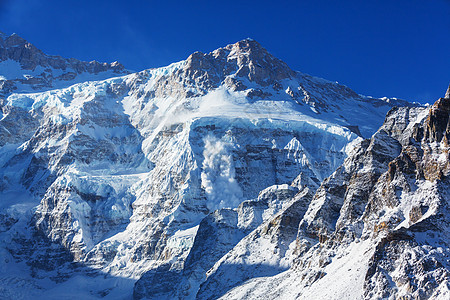 风景优美的山景,坎陈琼加地区,喜马拉雅山,尼泊尔图片