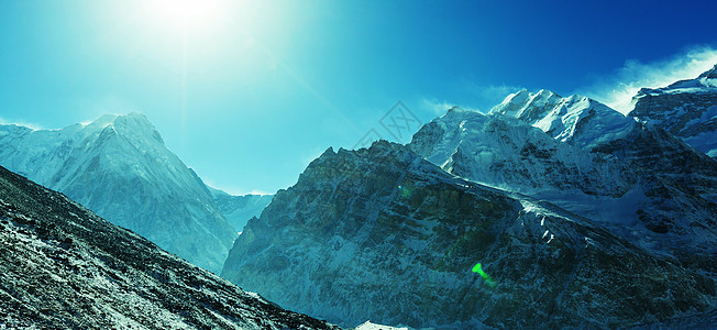 风景优美的山景,坎陈琼加地区,喜马拉雅山,尼泊尔图片