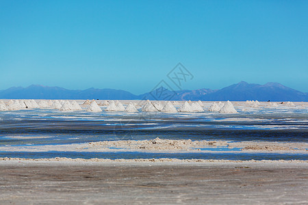 利维亚高原上的盐滩图片
