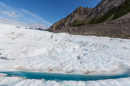 肯尼克特冰川上的湖泊图片