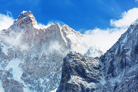 尼泊尔喜马拉雅山Kanchenjun地区Jannu峰的风景图片