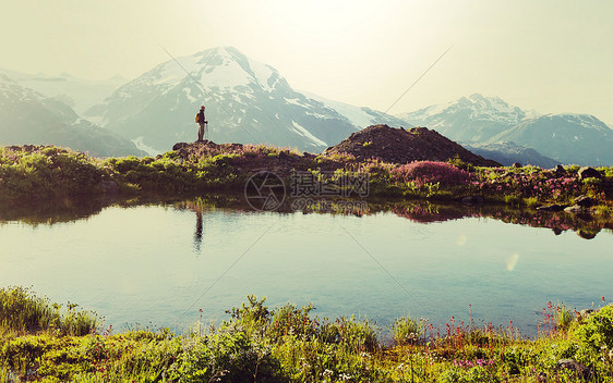 加大山区徒步旅行的人徒步旅行北美最受欢迎的娱乐活动活动很多风景如画的小径图片