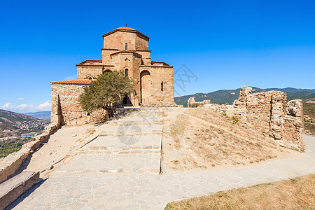 贾瓦里修道院格鲁吉亚mtskheta之上的6世纪格鲁吉亚东正教修道院图片