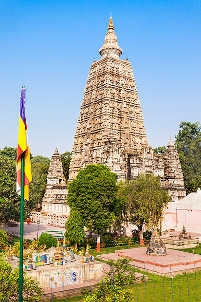 个宗教场所朝地点,与印度比哈尔邦Gaya区的马哈博迪寺庙建筑群关图片