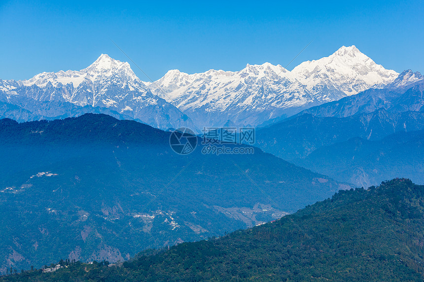 康钦贡加世界上三高山,部分位于尼泊尔,部分位于印度锡金图片