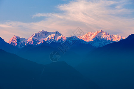 Kangchenjun日落景观图片