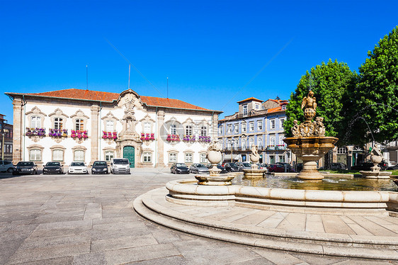 布拉格,葡萄牙7月12日布拉加市政厅个里程碑式的建筑,位于布拉加,20147月12日布拉格,葡萄牙图片