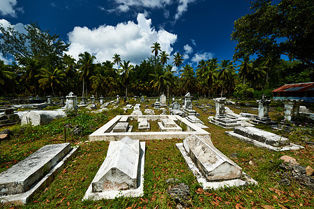 拉迪格岛塞舌尔的旧墓地图片