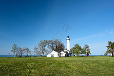 普安特巴克斯灯塔,建于1848,胡伦湖,密歇根州,美国图片