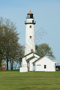 普安特巴克斯灯塔,建于1848,胡伦湖,密歇根州,美国图片