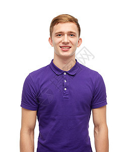 男,别,时尚人的微笑的轻人穿紫色马球T恤图片
