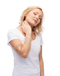 人,医疗保健问题幸的女人患颈部疼痛图片