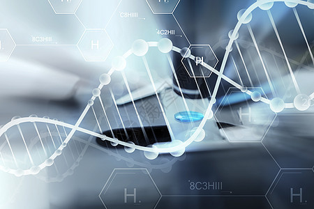 科学化学生物学医学人的科学家临床实验室就氢化学公式DNA分子结构进行测试样本制作研究图片