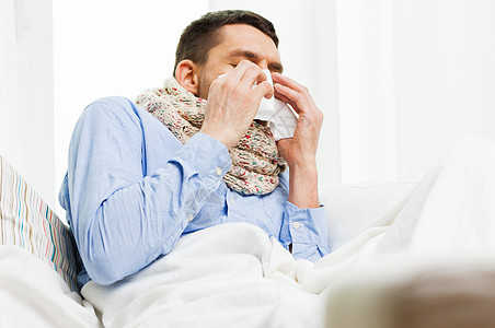 医疗保健,流感,人,鼻炎医学密切病人用纸巾家里鼻子图片