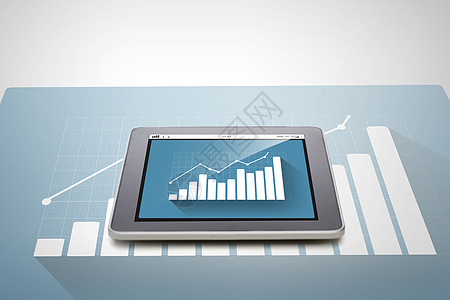 业务,进度,统计,技术分析平板电脑与图表灰色背景图片