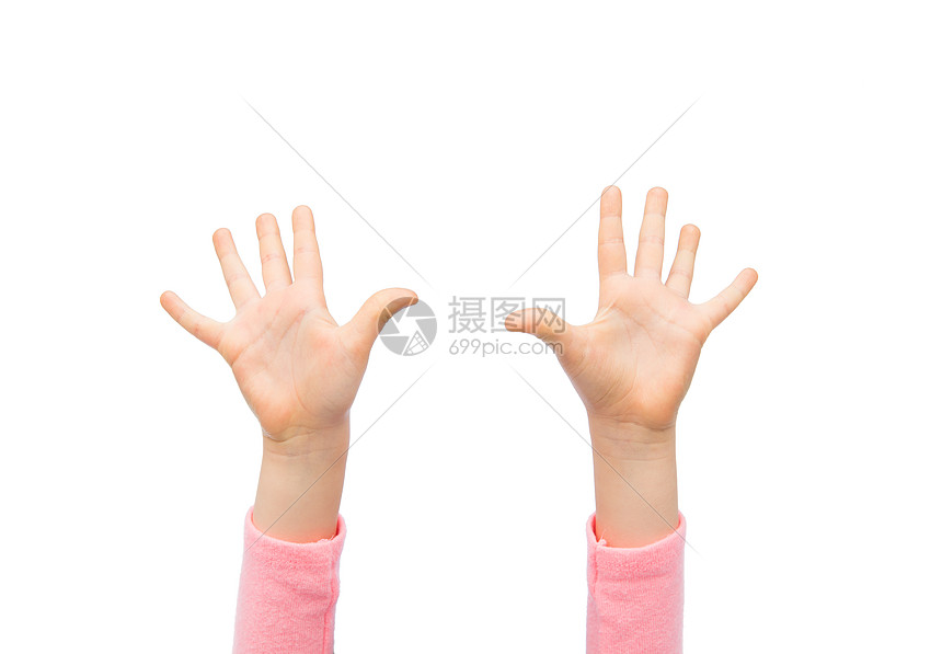 人,童,手势身体部位的把小孩子的手举来图片