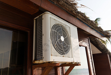 冷却,新鲜热的空调平房屋户外图片