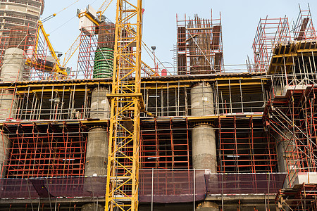 迪拜城市摩天大楼的建设发展建筑工业工程背景图片