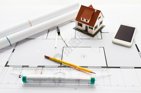 建筑建筑建筑房地产家居用居住房屋模型工具联系蓝图图片
