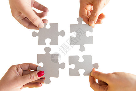 业务,队合作,合作,兼容连接近距离的手连接拼图背景图片