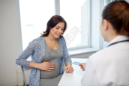 怀孕,妇科,医学,保健人的微笑妇科医生给孕妇医院开会的药丸图片