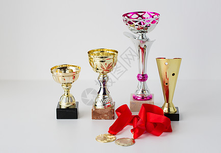 体育,成就,奖励,冠成功体育金杯奖牌白色背景图片