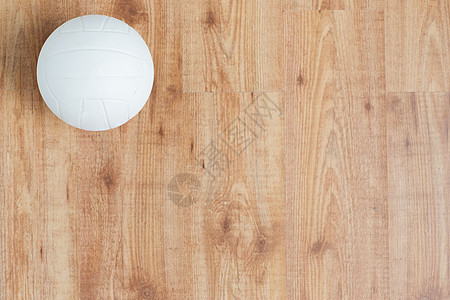 运动,健身,游戏,运动设备物体的顶部木地板上的排球球图片
