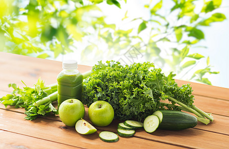 食物水彩健康饮食,食物,饮食素食瓶与绿色果汁,水果蔬菜木制桌子上