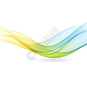 彩色波浪曲线抽象运动波图抽象运动平滑彩色波曲线绿色蓝线背景