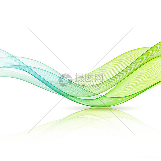 抽象运动波图抽象运动平滑彩色波曲线绿色蓝线图片