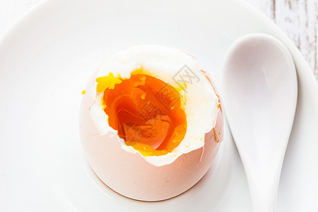 软煮蛋软煮鸡蛋个鸡蛋杯特写图片
