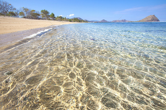 热带海滩干净的海水图片