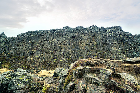 冰岛海鸥瀑布的山崖图片