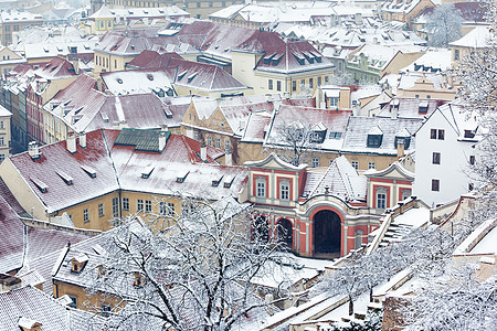 捷克共国布拉格ledebursky宫的冬季花园屋顶景观图片