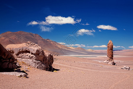 地质巨石接近SalarAguasCalientes,沙漠阿塔卡马,智利图片