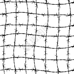 白色背景上隔离的铁丝网上的栅栏图片