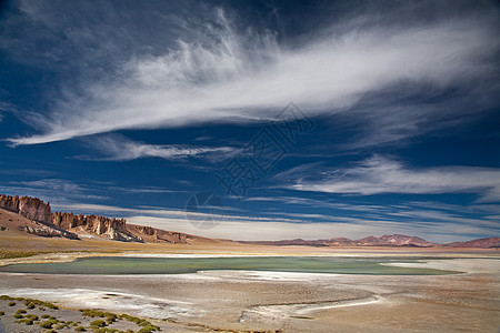 智利盐湖,靠近利维亚智利阿根廷的边界高清图片
