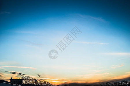 夜空中树木阳光的剪影,自然背景图片